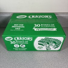Crayola Crayons 24 Assorted Colors Per Pack Bulk 30 Boxes Teacher School Class C