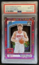 2024-25 Donruss Optic Reed Sheppard Fast Break Pink Rated Rookie #/25 PSA 10