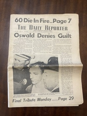The Daily Reporter Newspaper Oswald Denies Guilt Tuscarawas Kennedy 1963 JFK