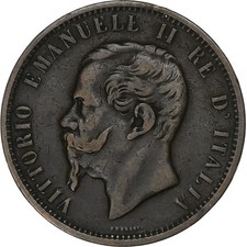 [#1278404] Italy, Vittorio Emanuele II, 10 Centesimi, 1866, Milan, Bronze, VF, K