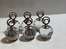 Swarovski Silver Color Hook Crystal Set of 6 Place Card Holder Vintage Perfect