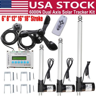 DC 12V 6000N Dual Axis Solar Tracker -Solar Panel Auto Tracking Sun Track System