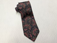 Vintage Austin Reed Mens Necktie Blue Paisley Silk 3.25 in Made in England