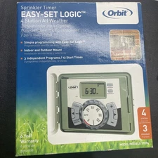 Orbit Sprinkler Timer Easy – Set Logic 4 Station All  Weather Plug&Go Brand New 