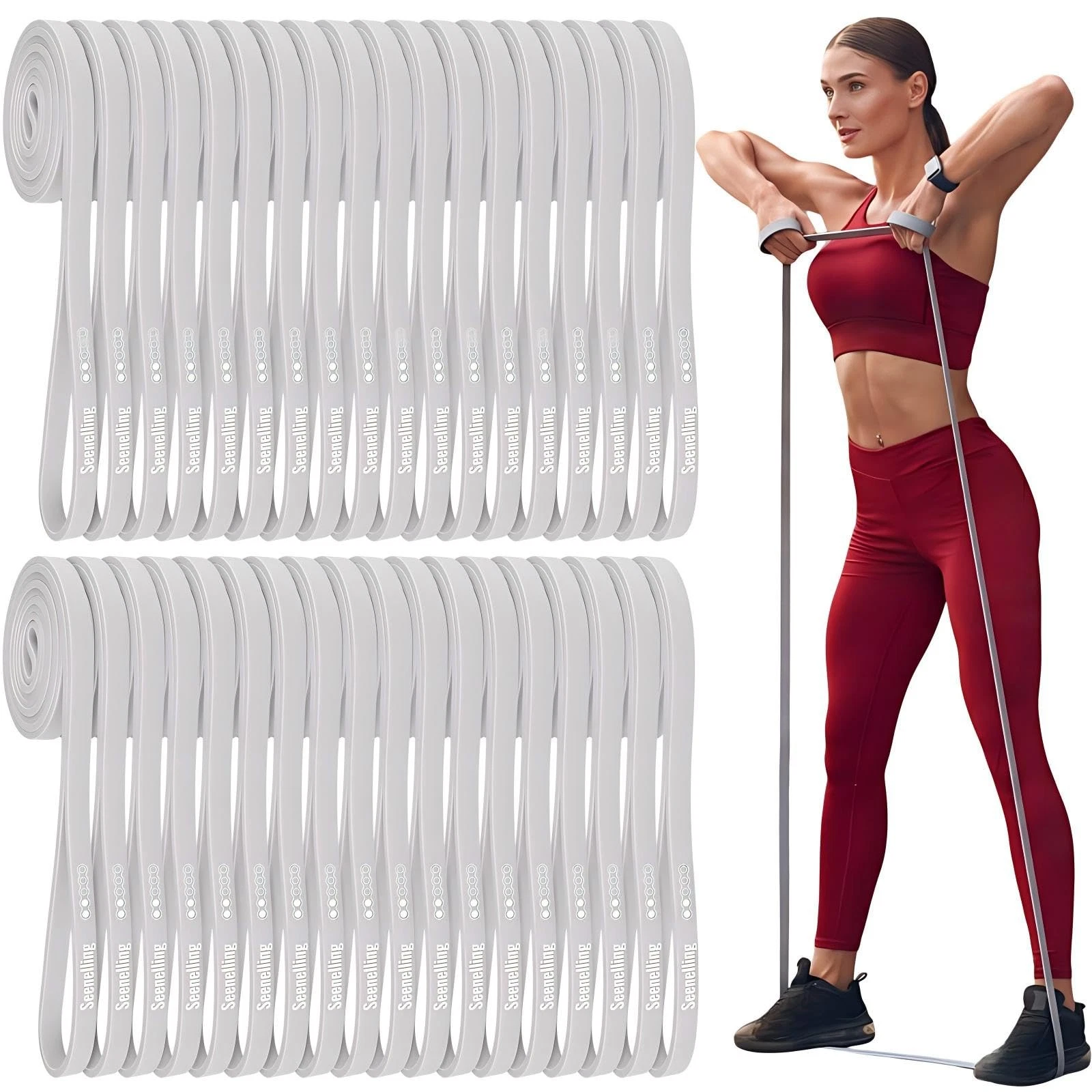 36 Pcs Resistance Bands Set, Elastic Workout Bands for Home Gym, Strength Tra...