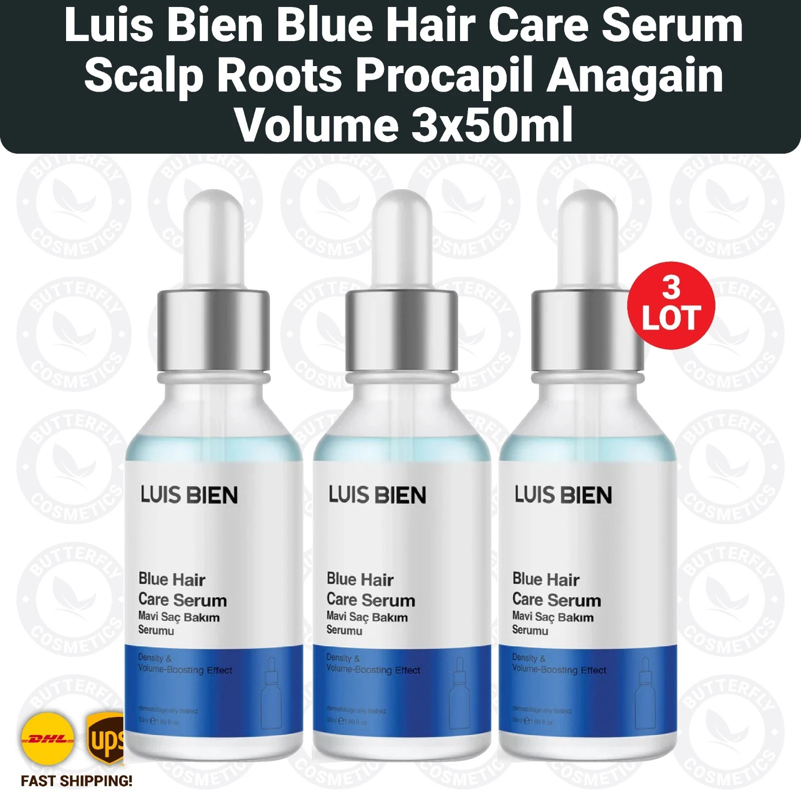 Luis Bien Blue Hair Care Serum Scalp Roots Procapil Anagain Volume 50ml - 3 LOT