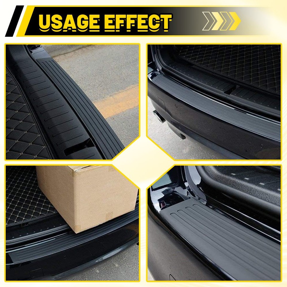 104CM Car Rear Boot Bumper Sill Protector Plate Cover Guard Trim Rubber ...