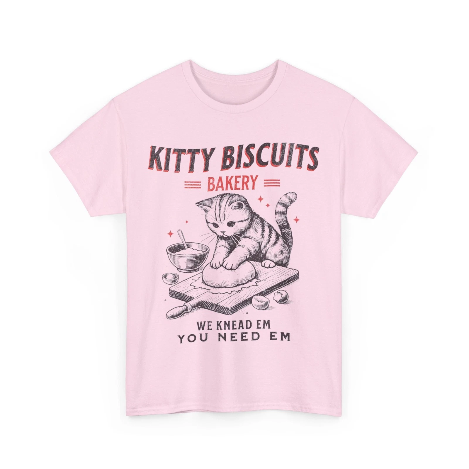 Cat Baking T-Shirt, Kitty Biscuits We Knead Em Funny Shirt