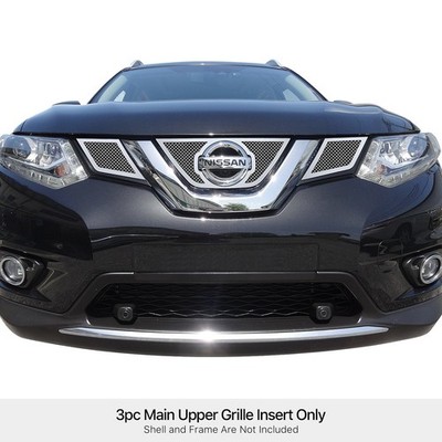 For Nissan Rogue 2014-2016 APG 3-Pc Chrome 1.8 mm Wire Mesh Main Grille