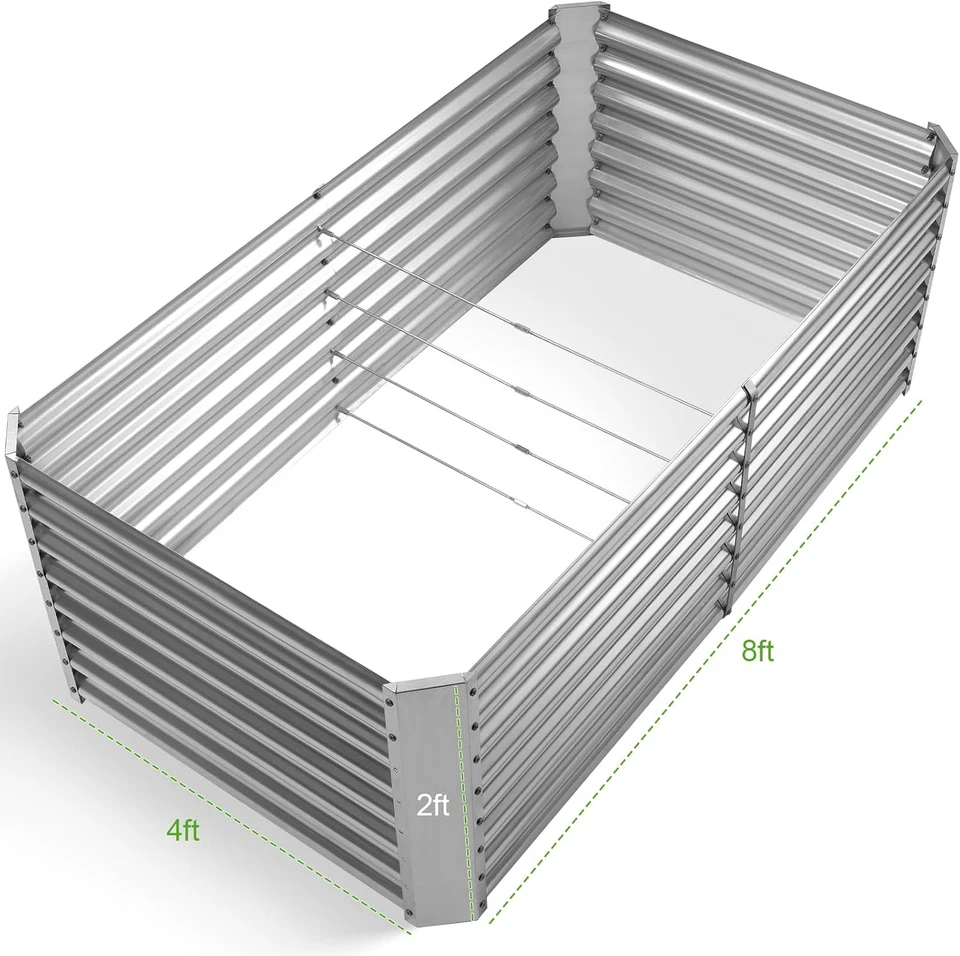 Kit cama jardin elevada de metalica 8x4x2 pies para verduras exterior grande - Image 2 of 4