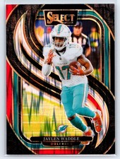2024 Panini Select #168 Jaylen Waddle Black & Red Prizm Shock