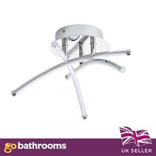 LED Cross Over Semi Flush Bathroom Light | Decorative Chrome Ceiling Light