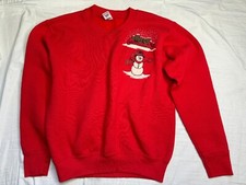 Vintage 90s Christmas Santa Claus Sweatshirt Size Large Double Sided Kids