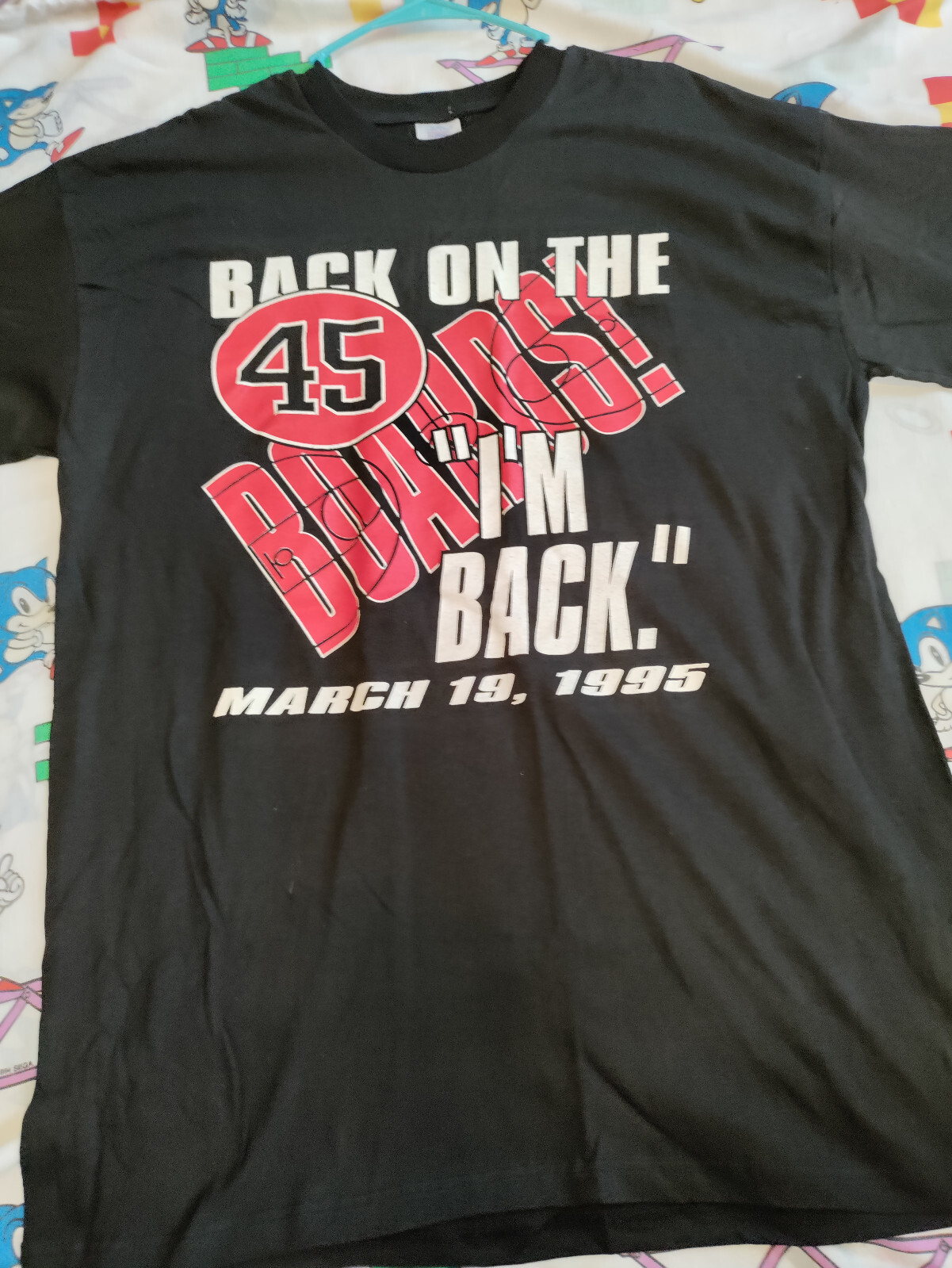 1995 Michael Jordan I'm Back #45 Chicago Bulls Logo Athletic Shirt - Adult XL