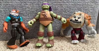 3 Teenage Mutant Ninja Turtles Action Figures- Donatello, Dog Pound & Tiger Claw