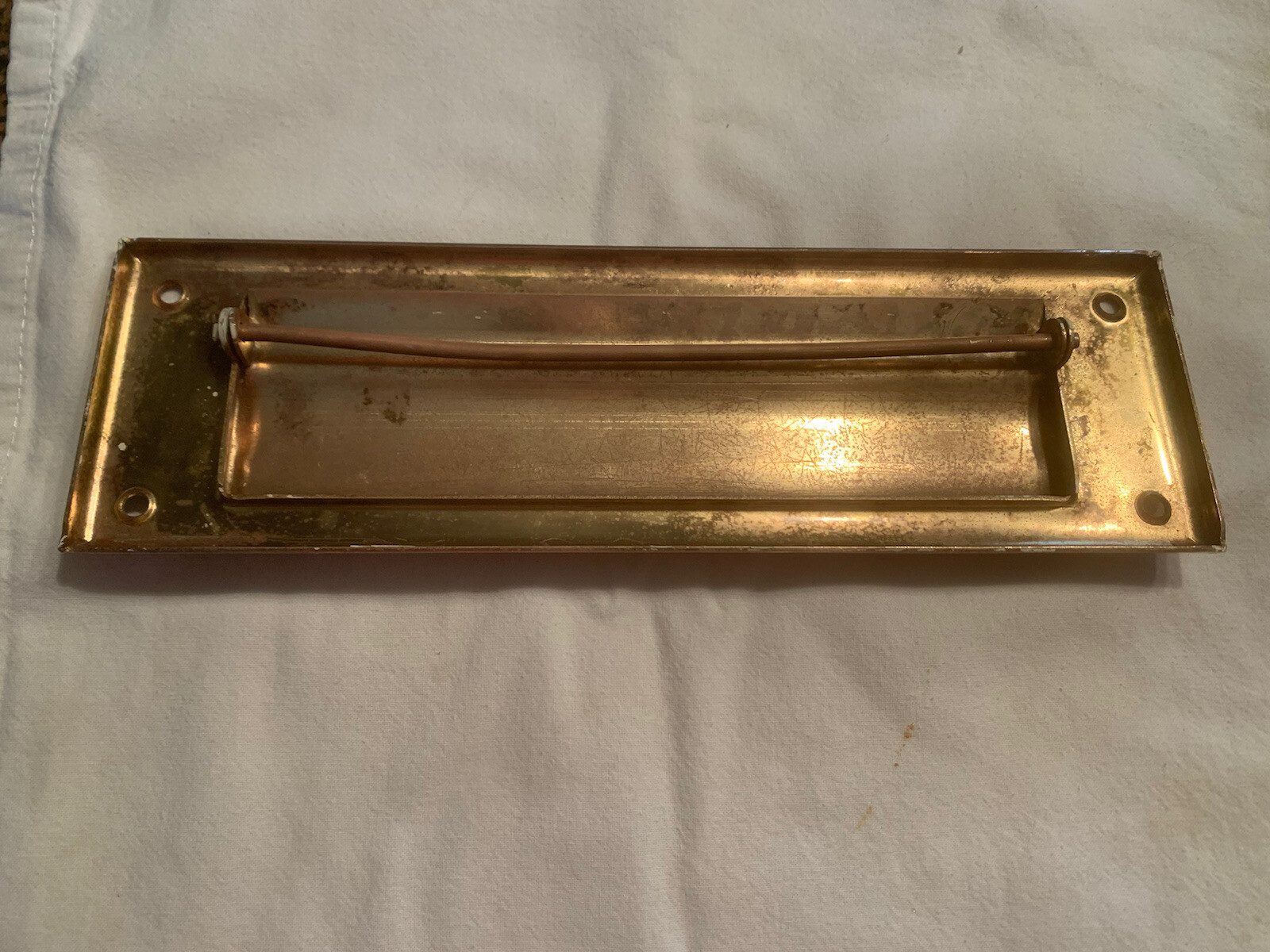 Old Brass Letter Box Plate Door Mail Slot Mailbox