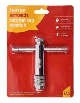 Amtech verchromt Ratsche Gewindebohrer Schraubenschlüssel M5-M12 Heimwerkerwerkzeuge S1460
