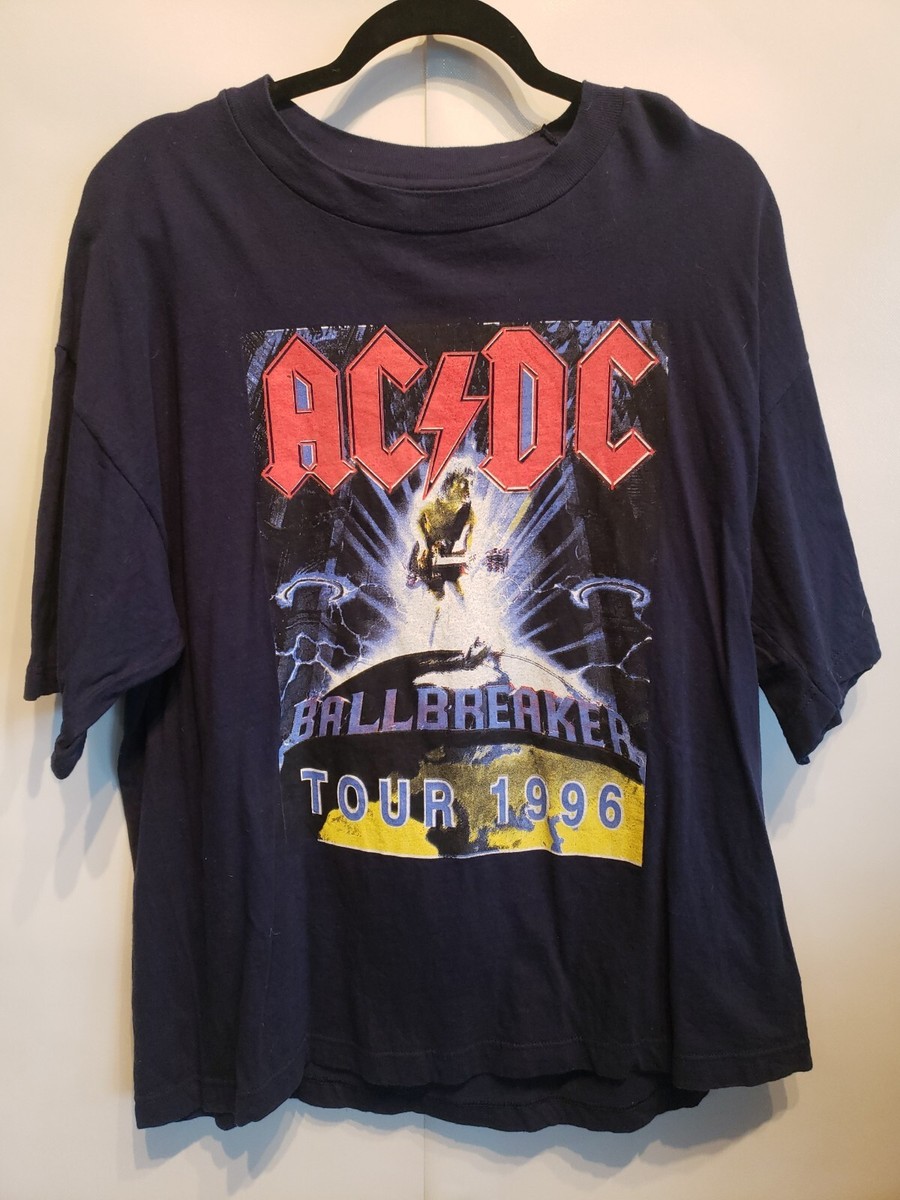 Vtg 90s ACDC World Tour T Shirt 1996 Ballbreaker Graphic Double