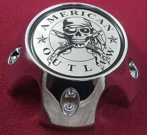 1 CAP American Outlaw Chrome Wheel Cap Center Cap # BC-787S NEW+BOLTS 