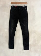 Image of REPLAY LUZ Hyperflex Skinny Fit Black Womens Jeans - Size W27 - New - RRP = £175