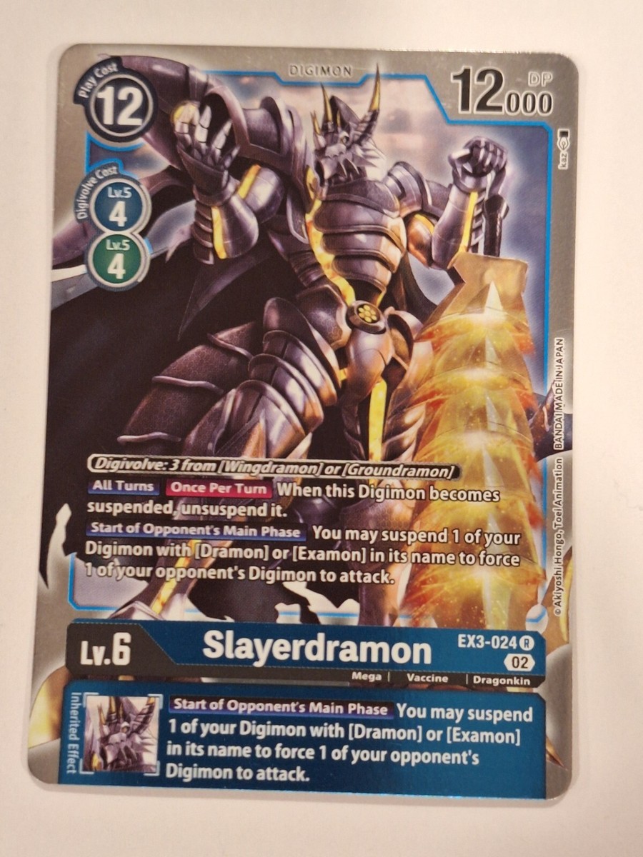 Slayerdramon EX3-024 R Draconic Roar Digimon Holo / Foil Card Nice