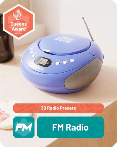 Boombox CD Bluetooth portatile con radio FM | CD, CD-R, CD-RW | 30 preset - Foto 13 di 51