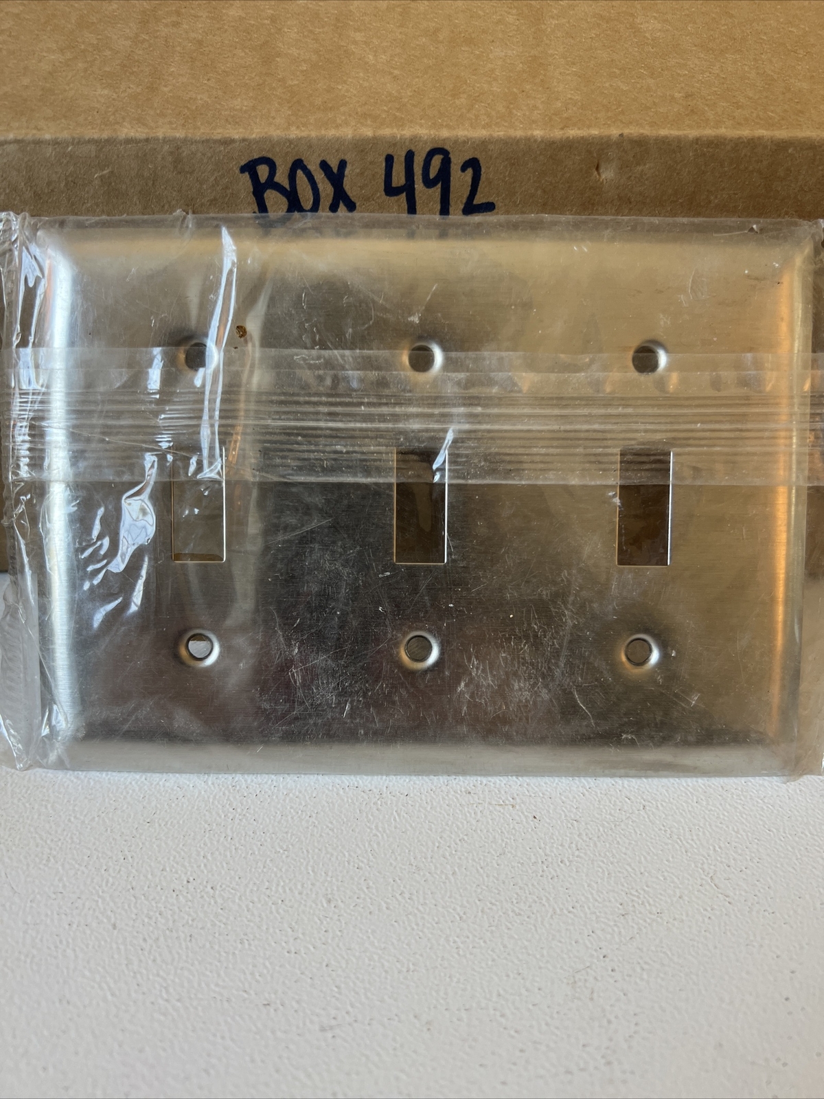 Pass and Seymour Stainless Steel 3 Gang Switch Wall Plate SS