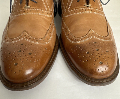 MERCANTI FIORENTINI Men\'s Brown Leather Wingtip Oxford Shoes Size 9M Mercanti Fiorentini Italy Wingtip Oxford Shoes Ox blood  main image 3