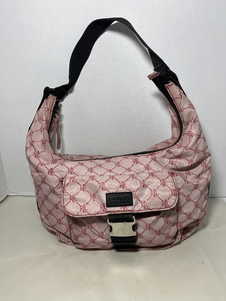 Ralph Lauren Pink Monogram Sporty Bag Front Pocket With