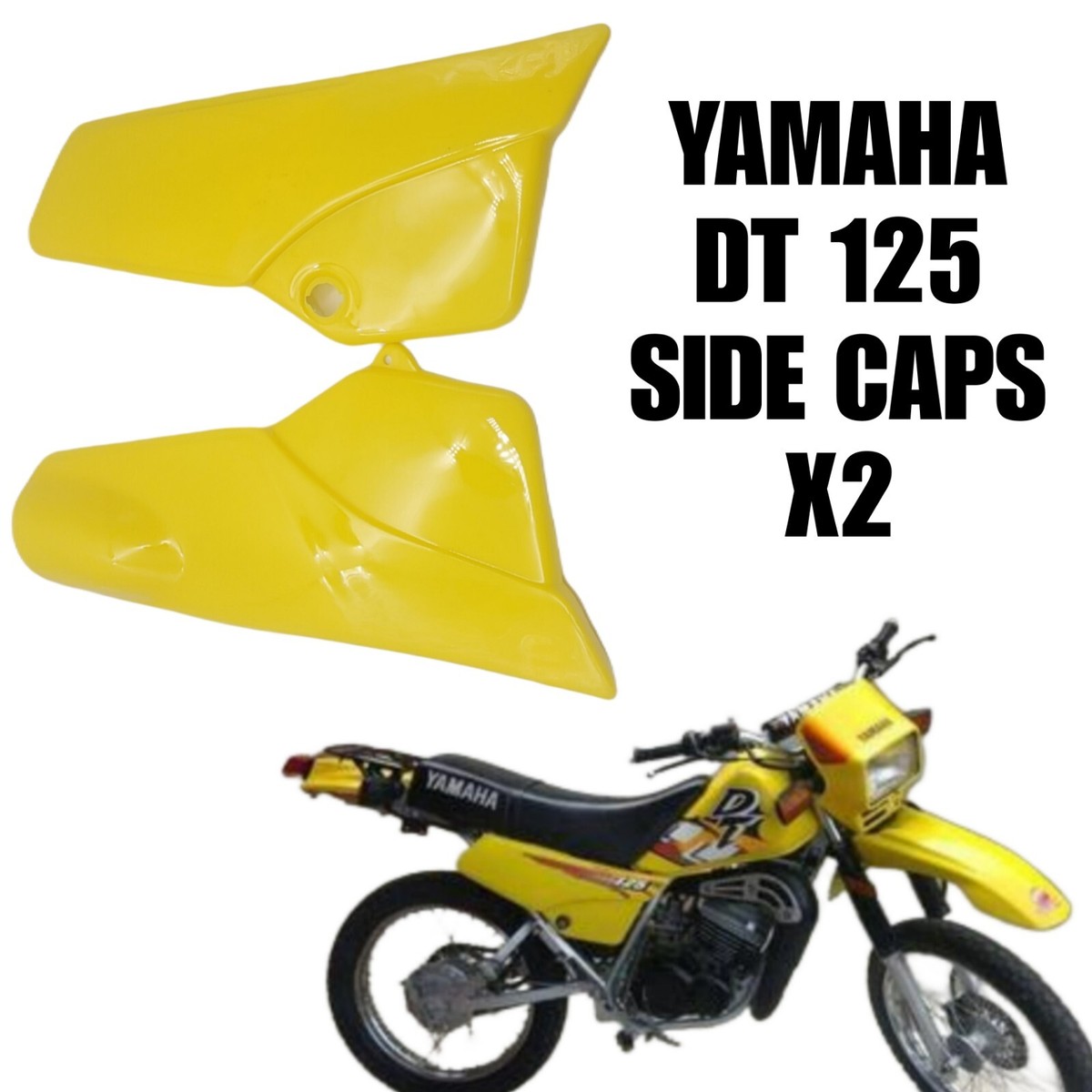 Yamaha DT 125 Side Caps Panel Yellow X2 | eBay