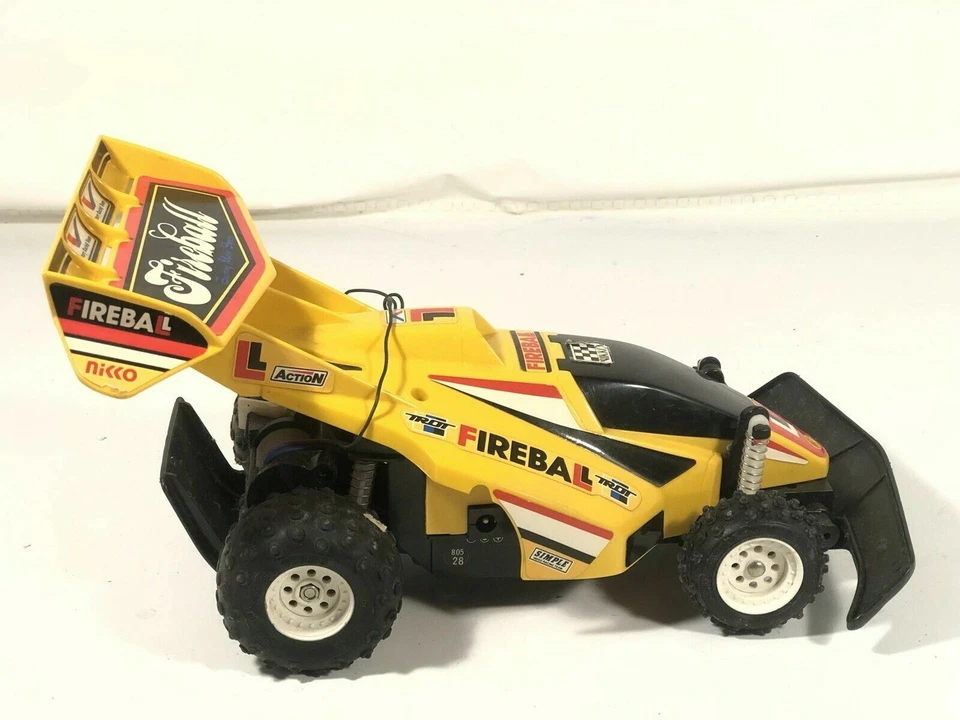 Nikko FIREBALL DICTATOR Yellow Buggy Electric RC Race Car Vintage 1988 Parts - Image 2 of 4