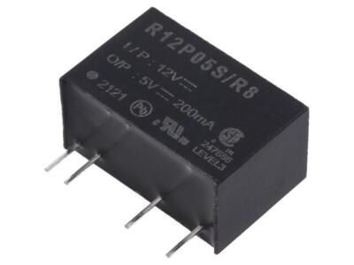 R12P05S/R8 Convertisseur: DC/DC 1W Entrée: 10,8-13,2V Émission: 5VDC IA ...