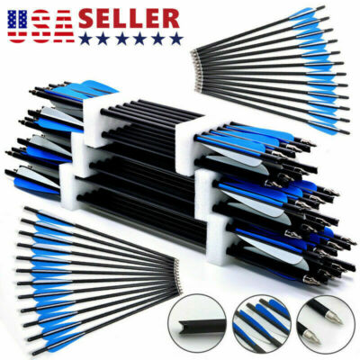 24Pack 20 inch Crossbow Bolts Carbon Crossbow Arrow for Hunting Outdoor Practice