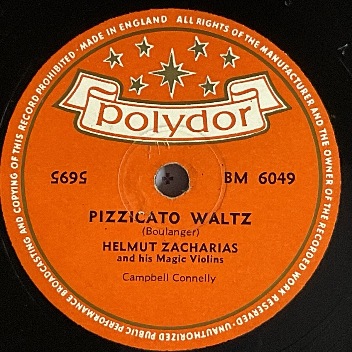 Helmut Zacharias 78 RPM Record, Under The Linden Tree/Pizzicato