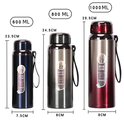 Frasco de acero inoxidable botella de agua caliente vacío té cafetera taza de viaje para trabajo - Imagen 17 de 29