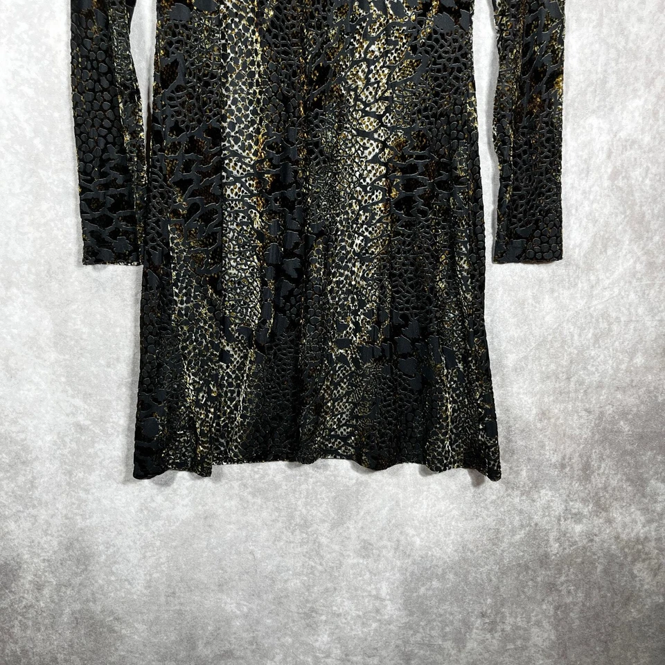 Vestido Karen Kane Para Mujer XS Negro Terciopelo Burnout Piel de Serpiente Bruja Gótico Grunge Foto 3 de 4