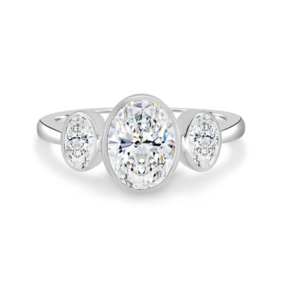 Ovalschliff 2 kt IGI Lab Created Diamant Verlobungsring 950 Platin