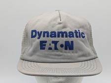 Eaton Dynamatic Trucker Hat Rare Vintage Snapback Mesh Gray Rare HTF Adjustable