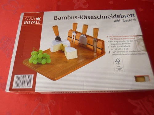 Bambus - Käseschneidebrett inkl. Besteck, neu unbenutzt !!!