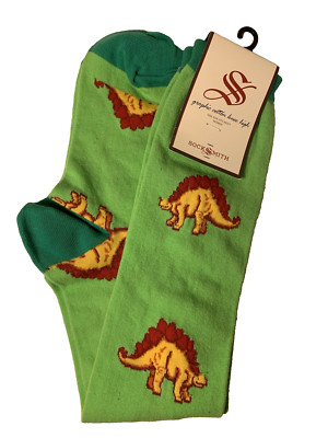 Womens SockSmith Knee Highs Green Dinosaur Sock Size 9-11 Fashion Novelty