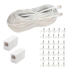 Phone Extension Cord100 Ft, Phone Cord ，Telephone Cable with Standard Rj11Plug a