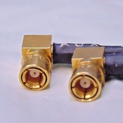 SMB Female 90° Gold to 90° SMB Female Gold 18'' Long RF Signal Coax Cable/Wire