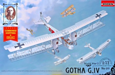 Roden 011 - 1/72 - Gotha G.IV German bomber-Gothaer Waggonfabrik AG. WWI Biplane