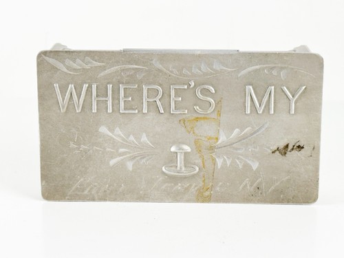 Etched “ Where’s My Tuxedo Stud “ Port Jervis NY Souvenir Antique Trinket Box - Picture 7 of 10