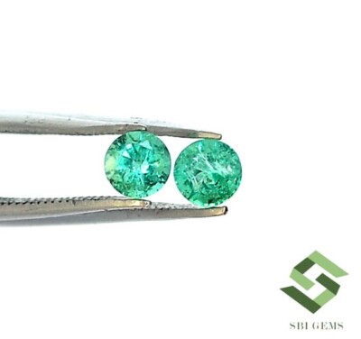 4 mm Certified Natural Emerald Round Cut 0.59 CTS Untreated Loose Gemstones