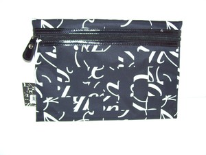Saks Fifth Avenue New 24 Logo Cosmetic Makeup Bag Black 9 75 X 7 Flat 872541004300 Ebay