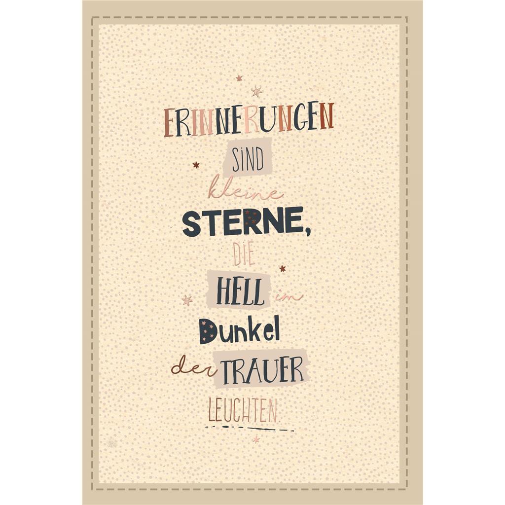Trauer Beileid Kondolenz - Trauerkarte mit Umschlag - Erinnerungen sind kleine S