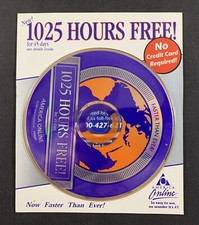 Vintage AOL 1025 Hours for 45 Days Free Trial CD