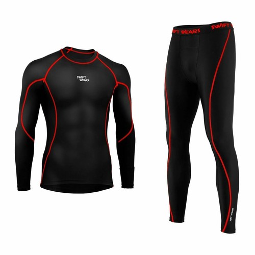 Mens Boys Body Armour Compression Baselayers Thermal Shirt Top Leggings Skin Set - 第 1/11 張圖片