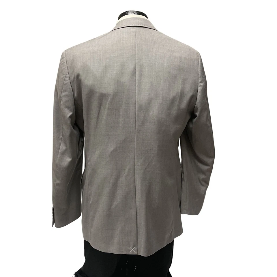 NUEVO Abrigo Deportivo Perry Ellis Gris Plateado 3 Btn MODERNO Chaqueta Blazer Lana Ligera 40 Foto 3 de 4